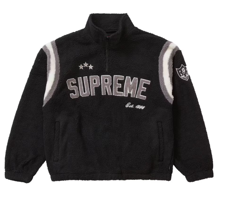 Supreme Arc Half Zip Fleece Pullover Black