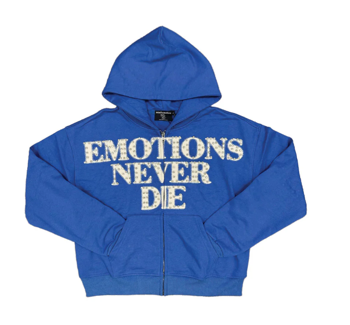 Mixed Emotion - Blue End Rhinestone Hoodie