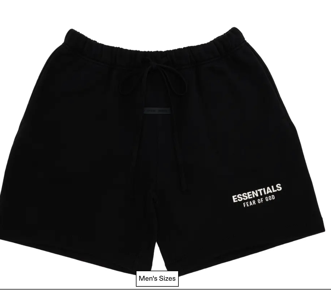 Fear of God Essentials Shorts  'Jet Black SS25'