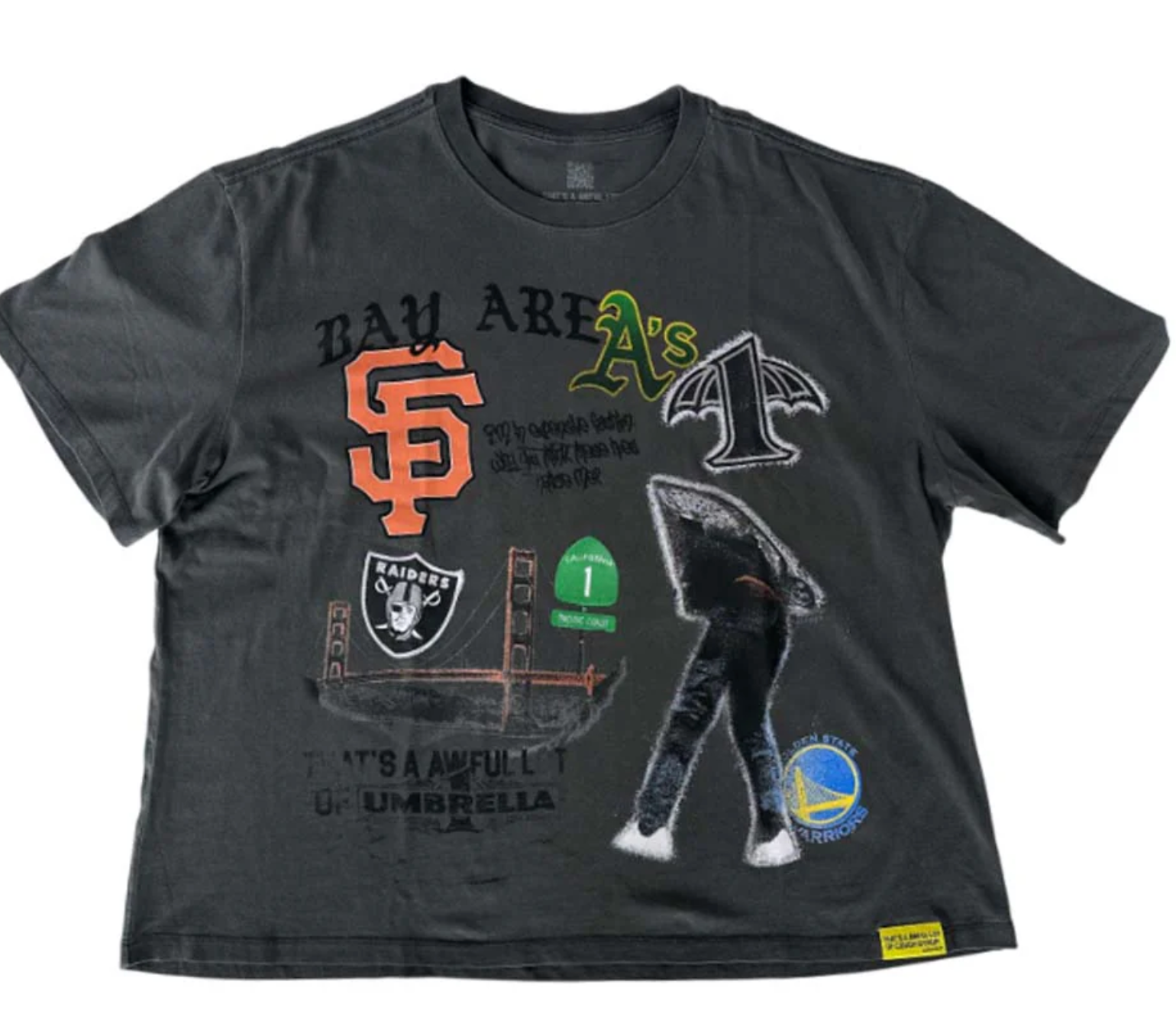 Awful Lot of Cough Syrup Bay Area Umbrella Tee Grey